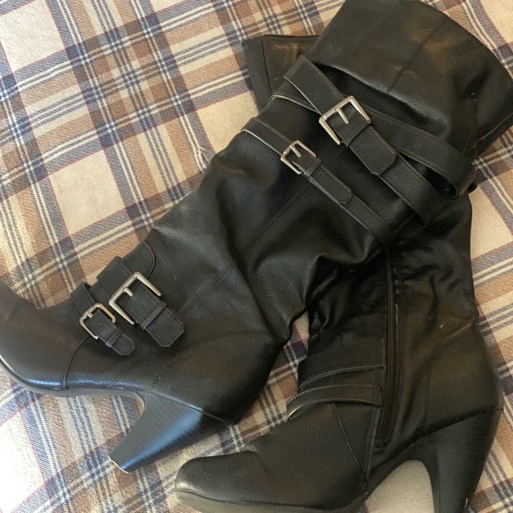 Faux leather boots
